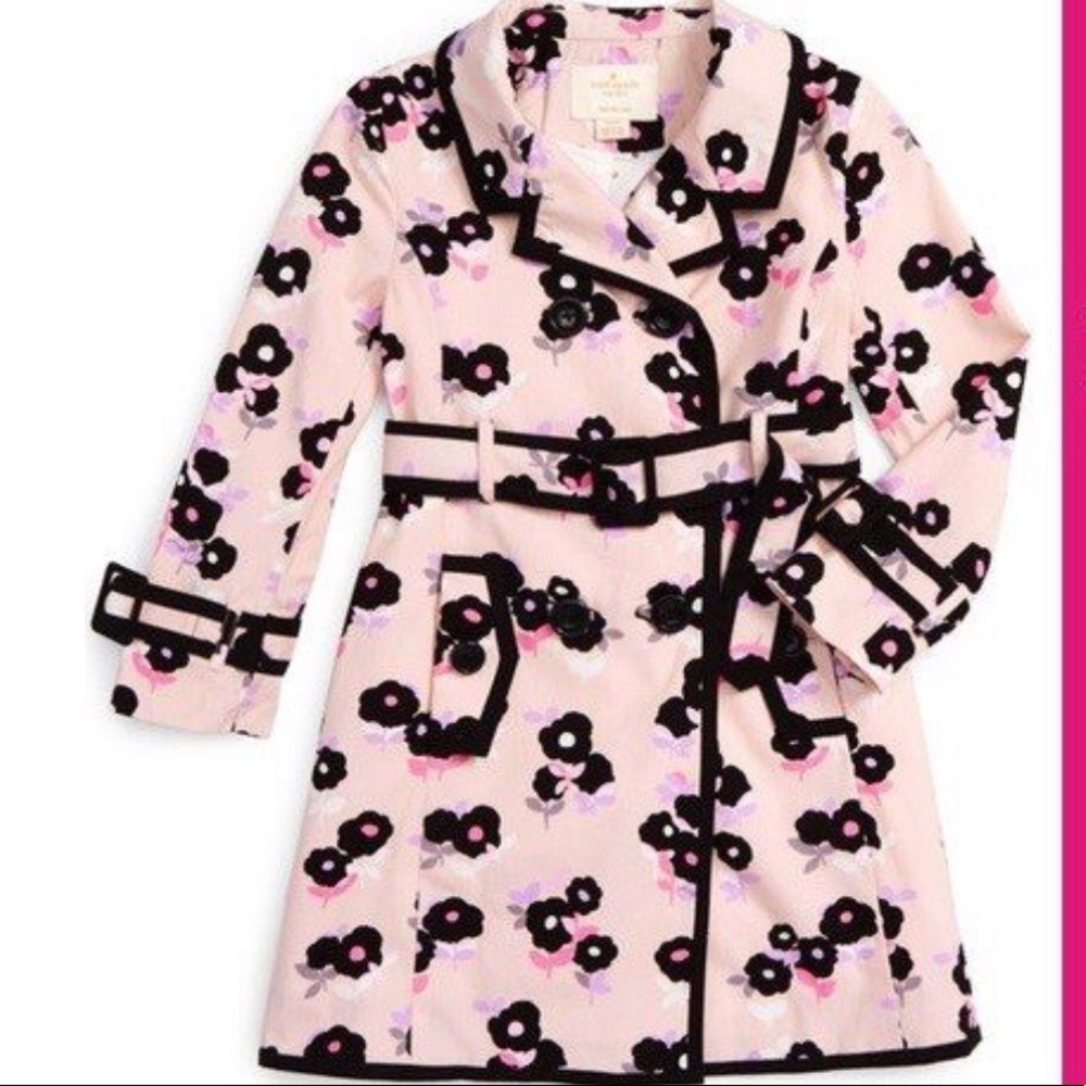 Girls’ Kate Spade Floral Print Trench Coat